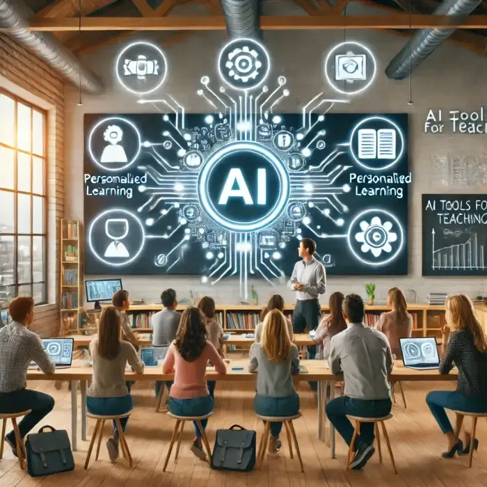 Künstliche Intelligenz in der Bildung - abstrakte Illustration zum Erasmus+-Fortbildungskurs KI in der Bildung