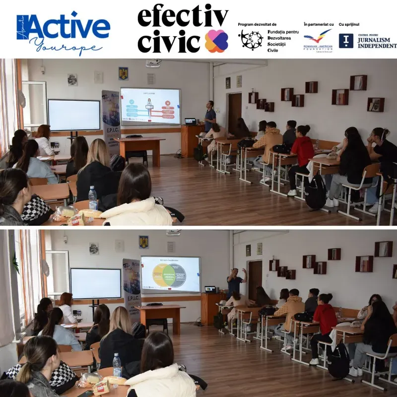 Students at a media literacy activity as part of the E.P.I.C. project