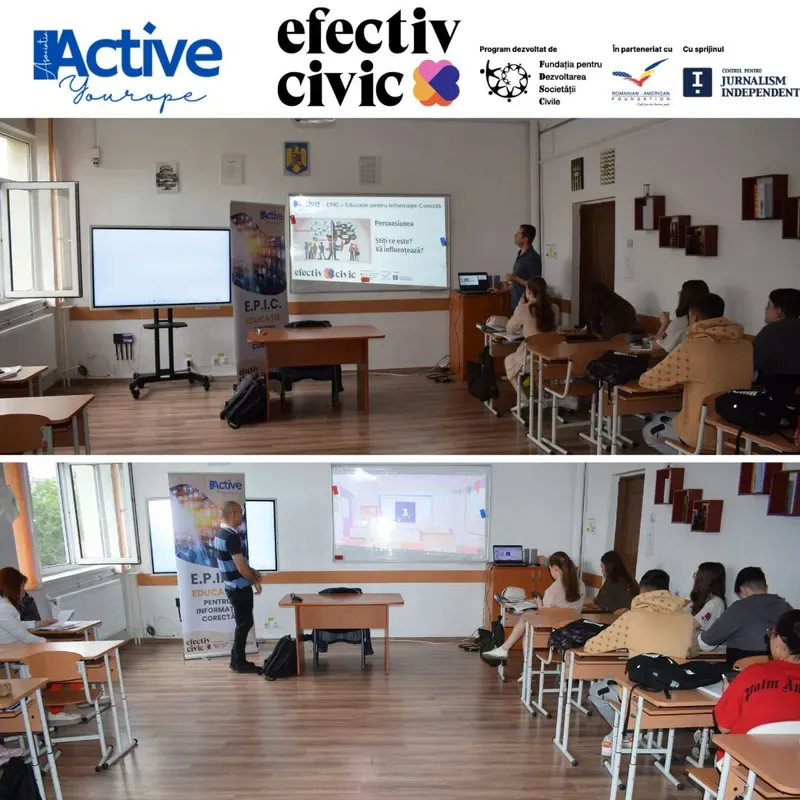 Students at a media literacy activity as part of the E.P.I.C. project