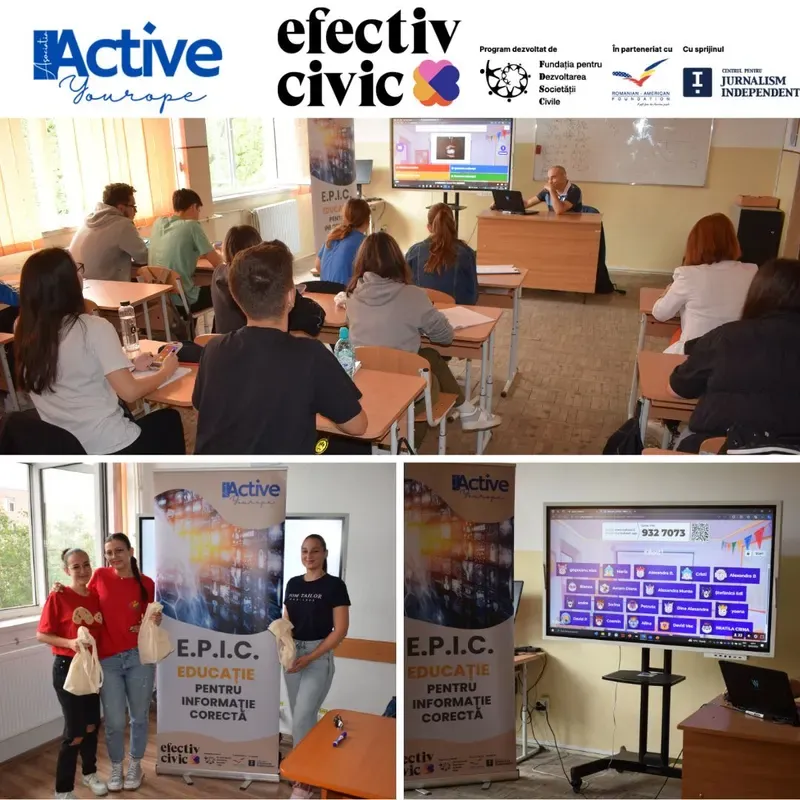 Students at a media literacy activity as part of the E.P.I.C. project