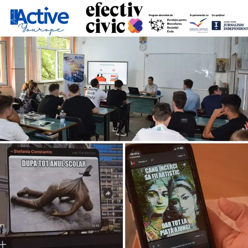 Students at a media literacy activity as part of the E.P.I.C. project