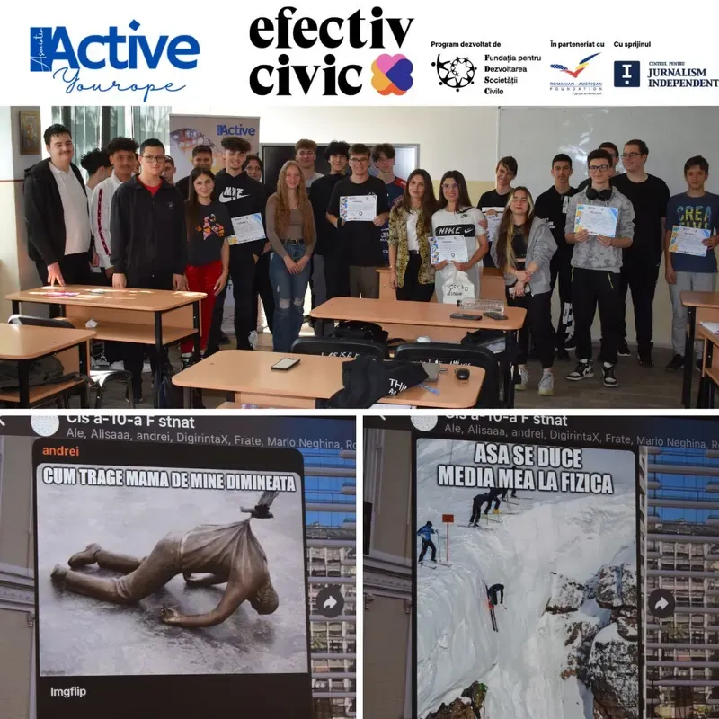 Students at a media literacy activity as part of the E.P.I.C. project