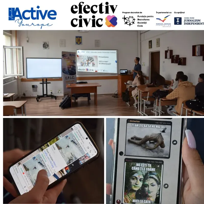 Students at a media literacy activity as part of the E.P.I.C. project