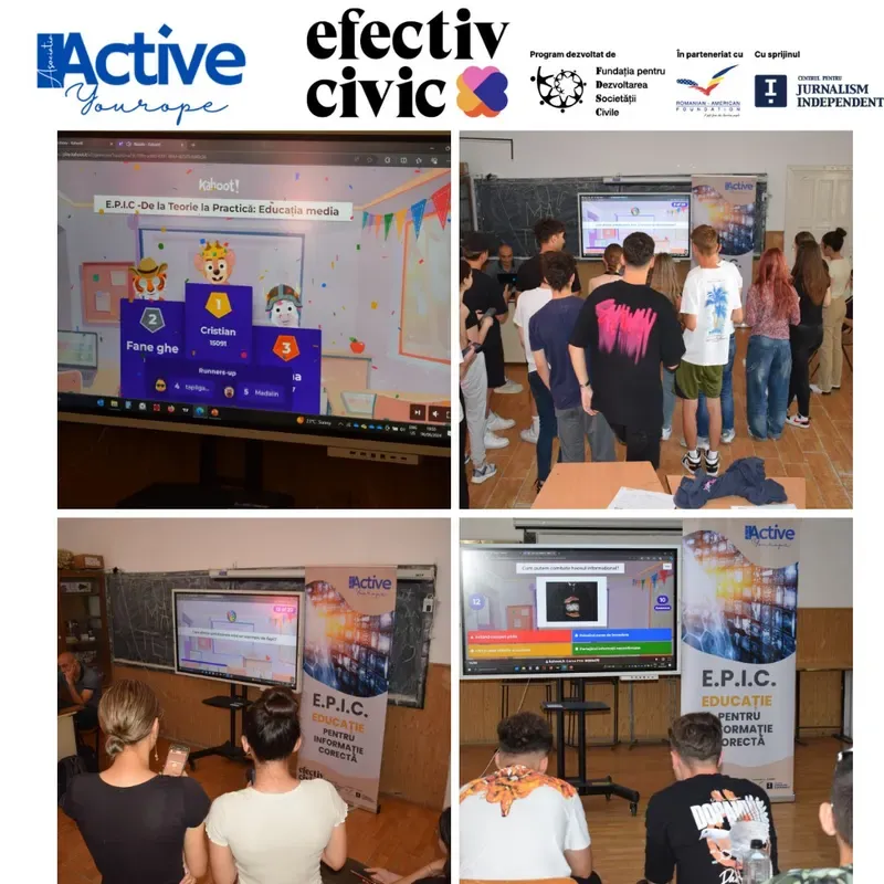 Students during a Kahoot session organized as part of the E.P.I.C. project
