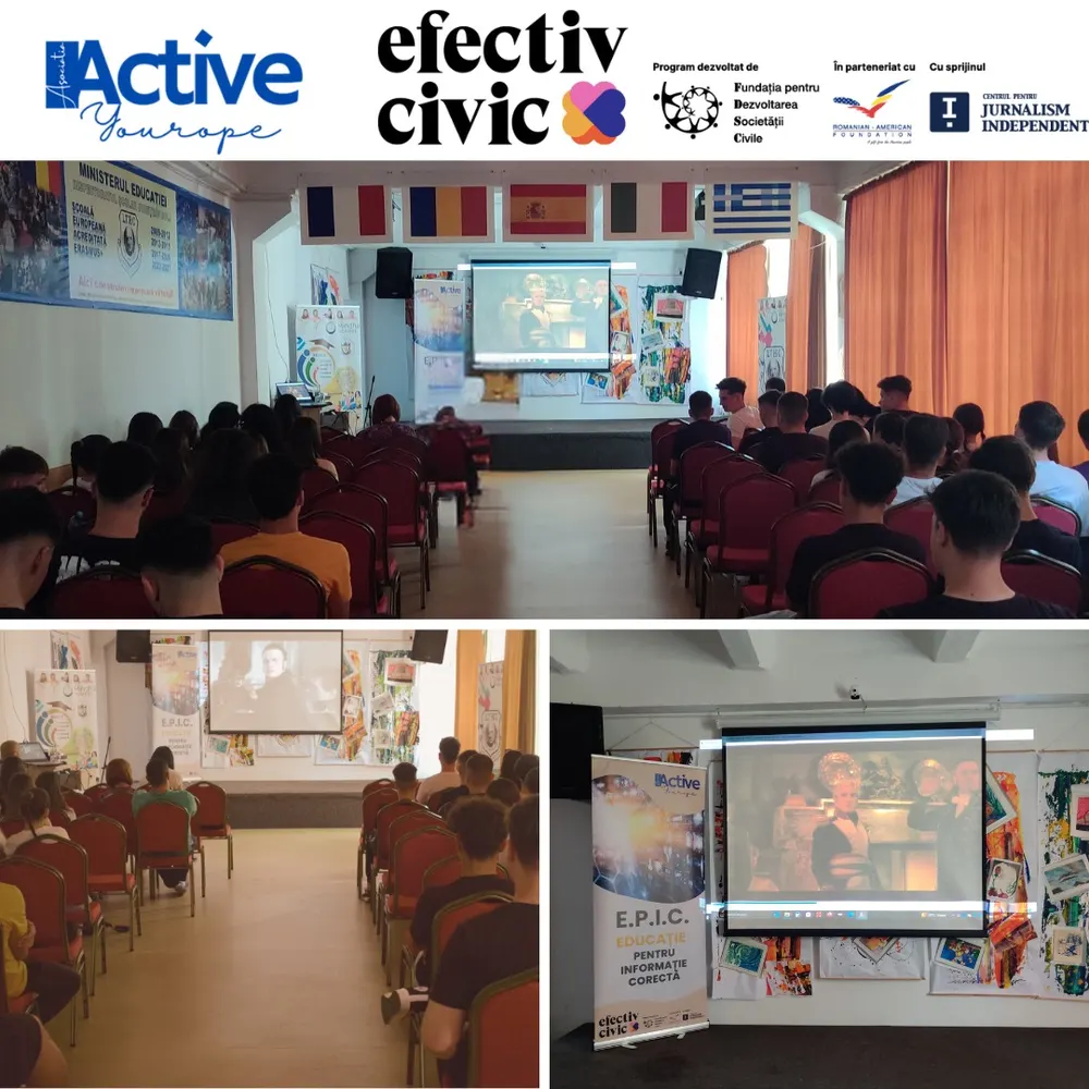 High school students during the debate on the film "Napoleon", organized as part of the E.P.I.C. project